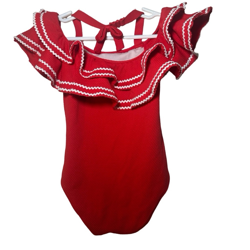 Janie and Jack Ric Rack Ruffle swimsuit size 4 - Picture 5 of 5